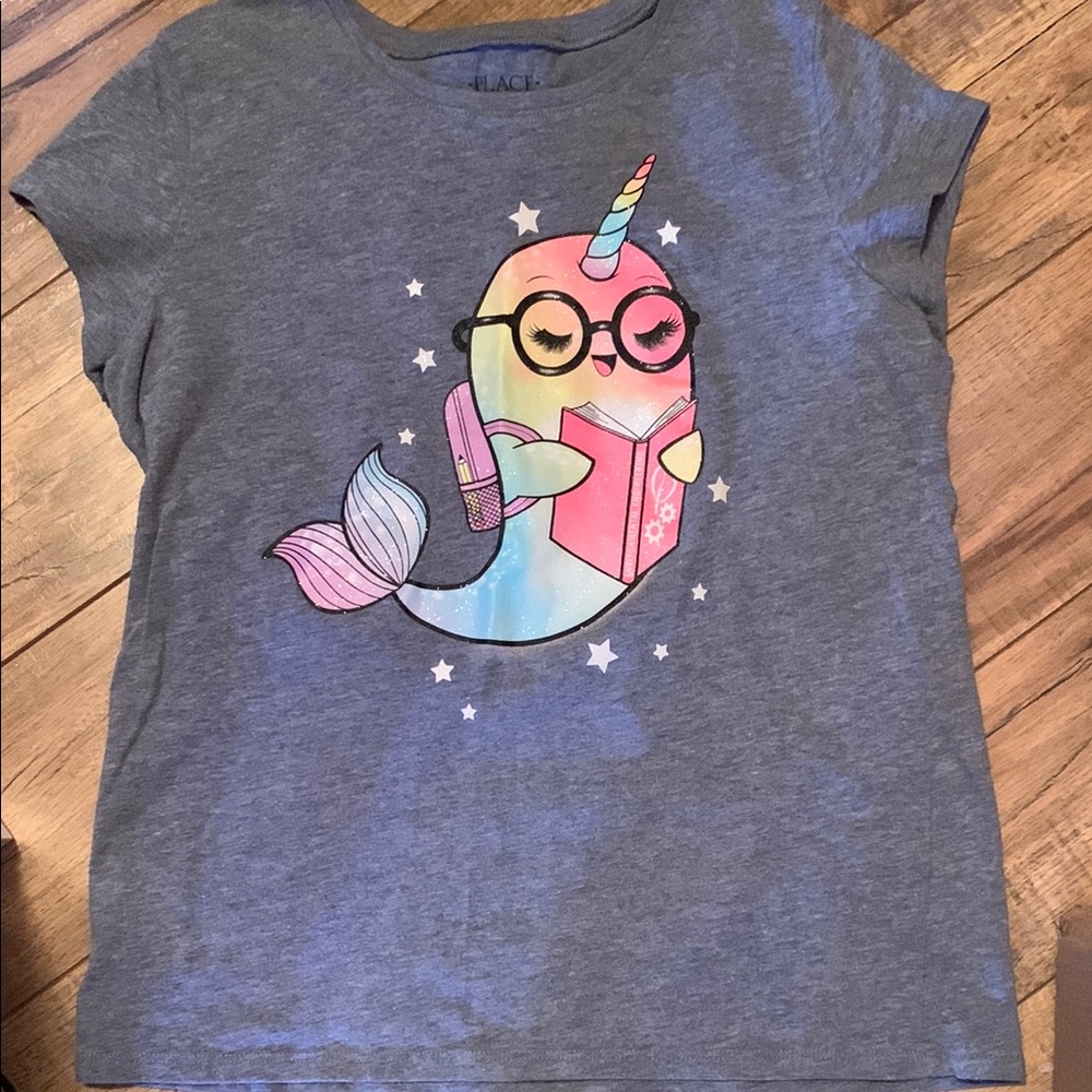 Gray Kids' Narwhal Graphic T-Shirt
